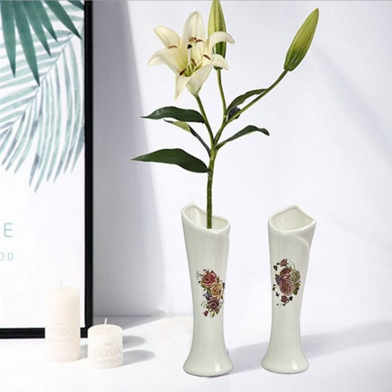 Small Ceramic Vase Flower Vases White Vases for Decor Bud Vases for Living Room Farmhouse Decor,Vases for Centerpieces
