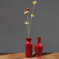 Small Ceramic Vase Red Modern Farmhouse Flower Vase Set of 2  Decoration  Design For Home, Wedding Center Desktop  Décor