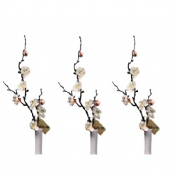 3 Pcs White Artificial Plum Blossom Fake Plastic Flowers Table Decoration Flowers Banquet Real Touch Home Office Decor 23.6
